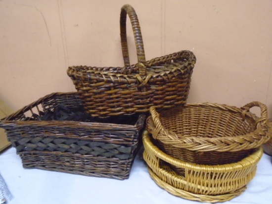 4 Pc. Group of Assorted Wicker Baskets