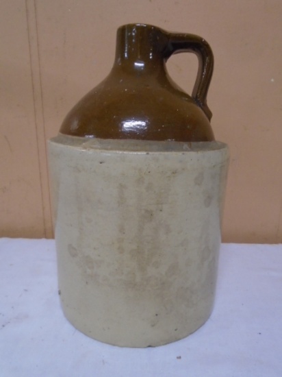 Brown Over White Crock Jug