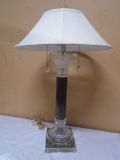 Beautiful Glass and Marble Double Pull Chain Lamp