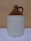 Brown Over White Crock Jug