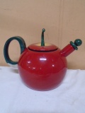 Porcelain Over Steel Apple Tea Kettle