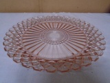 Vintage Pink Glass Waterford Waffle Plate