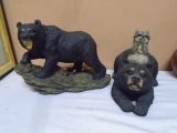 2 Black Bear Statues