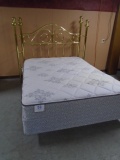 Beautiful Queen Size Bed Complete w/Sealy Poston Plush No Flip Mattress Set