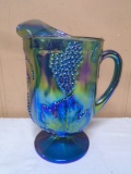 Vintage Indiana Glass Blue Carnival Pitcher