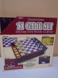 Traditions Wood Cabinet 11 Game Set