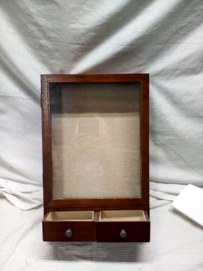 Glass Front Wood Frame Shadow Box 16.5"x11"x4"