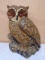 Vintage Large Lighted Eyes Chalk Owl