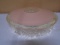 Vintage Round Pink w/ Clear Edge Style Ceiling Light Glass Shade
