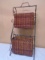 Metal & Wicker Free Standing Storage Organizer