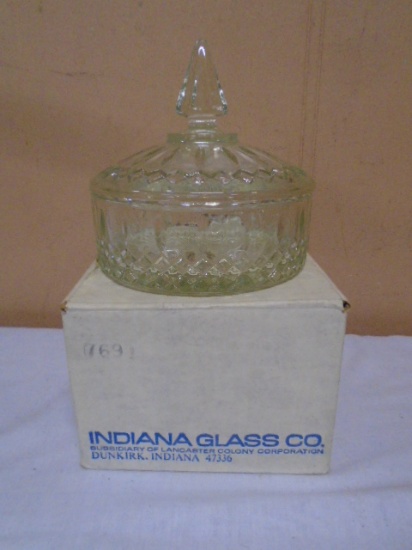 Vintage Indiana Glass Covered Candy Dish