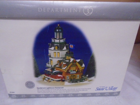 Department 56 Candle Rock Light House Restaurant Lighted Porcelain House