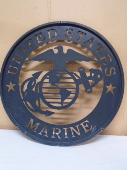 United States Marines Round Metal Art Wall Art