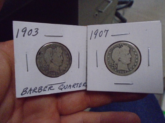 1903 & 1907 Silver Barber Quarters