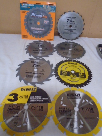 Group of 8 Brand New 7 1/4in Saw Blades