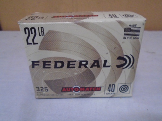 325 Round Box of Federal 22LR Rimfire Cartridges