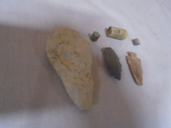 Group of Indian Arrow Heads & Stones