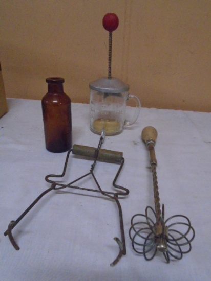 4pc Group of Antique Kitchen Items