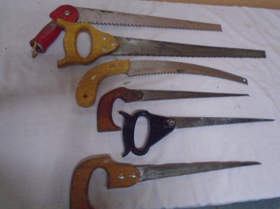 6pc Group of Vintage Hand Saws