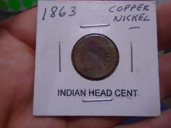 1863 Copper Nickel Indian Head Cent