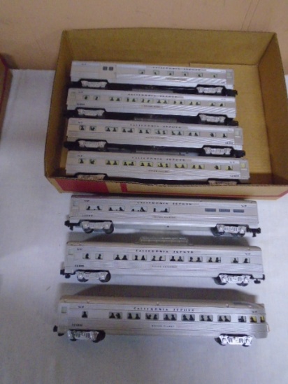 7pc Lionel Trains American Flyer California Zephyr Silver Planet Train