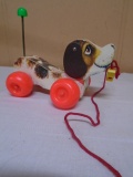 Vintage Wooden Fisher-Price No.  693 Little Snoopy Pull Toy