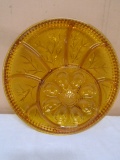 Vintage Golden Amber Indiana Glass Deviled Egg Relish Tray