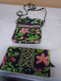 Ladies Vera Bradley Cross Body Purse & Matching Wallet