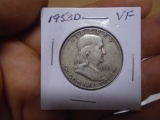 1953 D Mint Silver Franklin Half Dollar