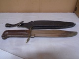 Large Bowie Knife w/ Leather Sheave