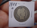 1908 O Mint Silver Barber Half Dollar