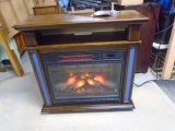 Wood Case Electric Fireplace w/ Heat