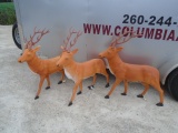 Vintage 3pc Lighted Blowmolded Deer Set