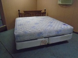 King Size Bed Complete w/ Sealy Posturpedic Mattress & Solid Wood Headboard