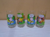 4pc Set of Peanuts Character Glasses