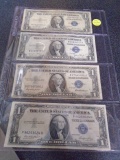 4pc Group of 1935 1 Dollar Silver Certificates
