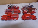 6pc Group of Die Cast Fire Trucks