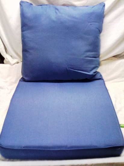 Set of Blue Patio Chair Pads Base is 22"x22" match to lot #121 & 122