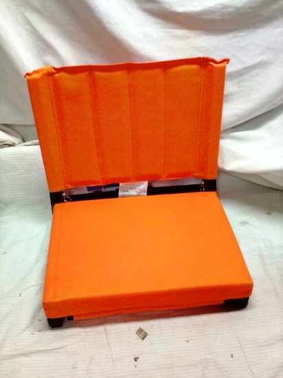 17" Orange Folding Stadium Seat with Storage Pouch