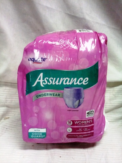 Equate Assurance 18 Pack Women's Absorbancy Underwear Size 38"-50"