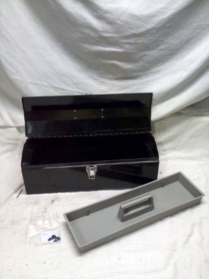 19" Metal Tool Box with Lift Out Tray
