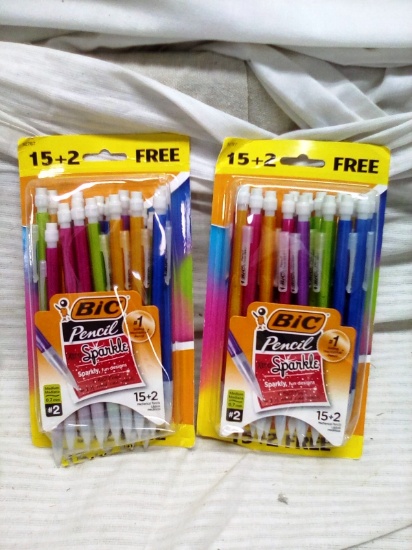 Qty. 2 Apcks of 15+2 Bic Sparkle Mechanical Pencils