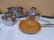 (2) Stainless Steel Cook's Essentials Sauce Pans and Collander w/Copper Skillet