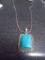 German Silver and Turquoise Sy. Pendant and Chain
