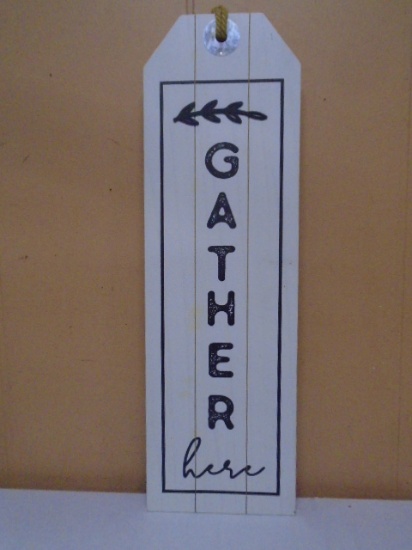 Wooden Gather Here Wall Art