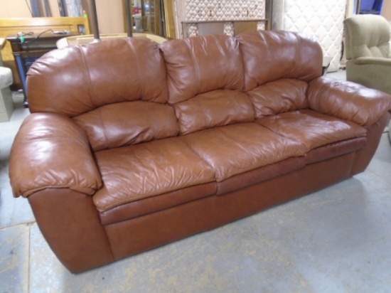 Brown Leather England La-Z-Boy Sofa