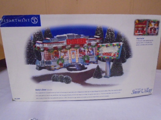 Department 56 Shelly's Diner 2 Pc. Set Lighted Handpainted Ceramic House
