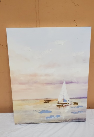 Sailboat Oil Painting On Canvas