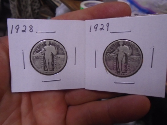 1928 and 1929 Standing Liberty Quarters