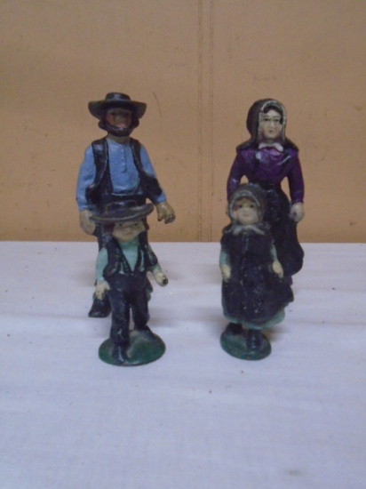 4pc Group of Cast Iron Amish Figurines